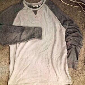 Mens Cream and Brown thermal shirt two tone ROWN